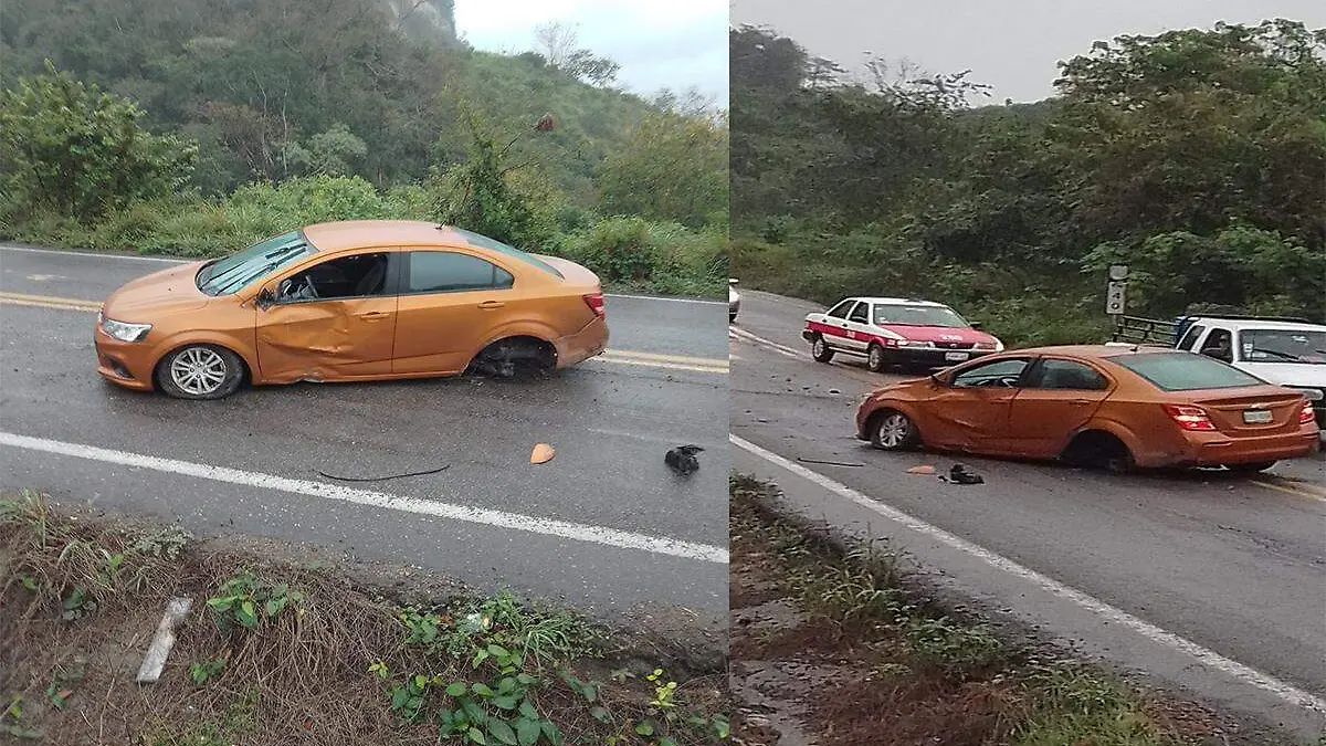 Accidente de auto en la carretera a Cardel